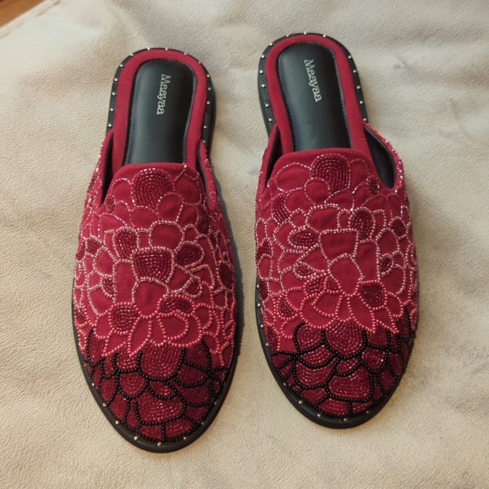 Stitched Velvet Slippers